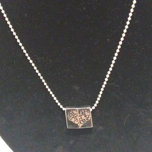 Wish Heart Silvertone pull apart Neckless